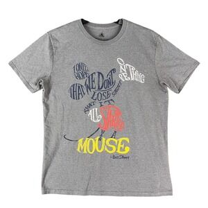 Mickey Mouse Shirt Mens Large Gray Walt Disney Quote Retro Disneyland Japan